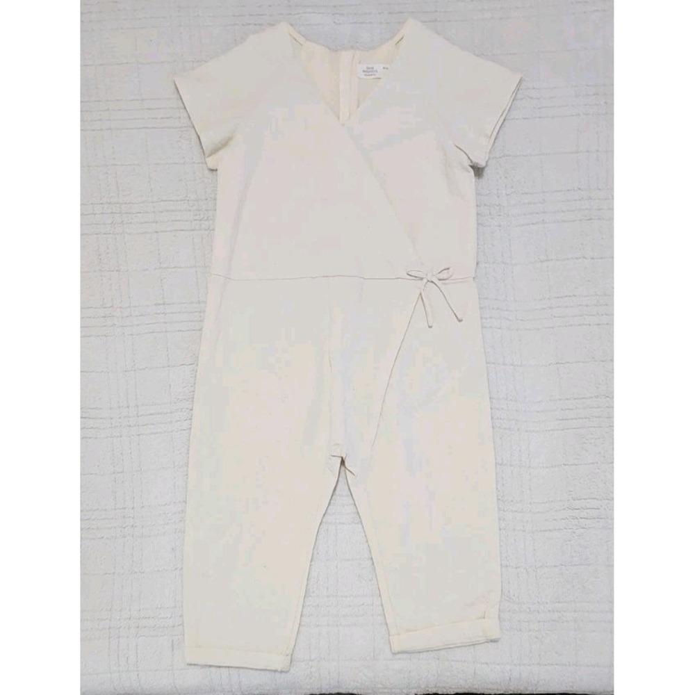 Zara Toddler Girls Ivory/Beige Jumpsuit Size 3/4 One Piece Pants Short Sleeve‎
